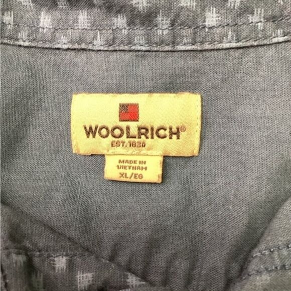 Woolrich Mens XL Blue Polka Dot Short Sleeve Button-Up Shirt 100% Cotton - Picture 5 of 7